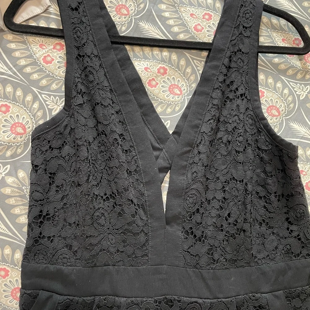 Free People Black Lace Skater Dress